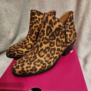 Women's Leopard Print Booties - Size 6.5 NEW w/ BOX